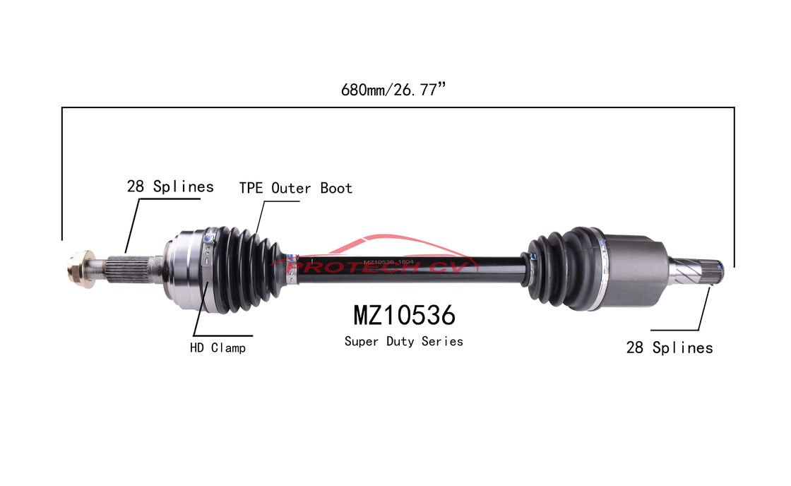 2009-2011 Mazda MZ10536 CV Axle Assembly Front Left 2.5L L4 2488cc 152ci