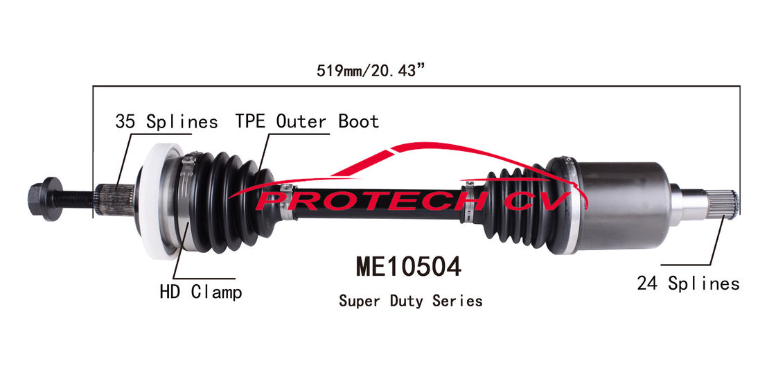 ME10504 CV  CV Axle Assembly Heavy Duty Clamp TPEE Boot  Cold Forging Grinding Process Technology EXTREME Weather Unit